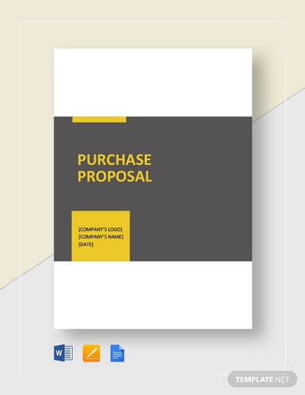 Purchase Proposal Examples Format Word Excel Pages Numbers