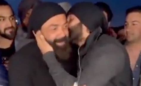 Viral Ranbir Kapoor Kisses Amazing Bobby Deol At Animal Wrap Aww