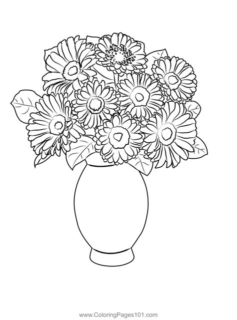 Sun Flower Bouquets Coloring Page for Kids - Free Floral Bouquets Printable Coloring Pages ...