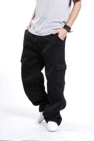 Baggy Cargo Sweatpants For Men With Side Pockets