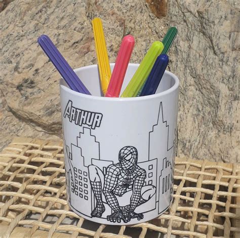 Caneca Pol Mero Para Colorir Peresonalizada Ml Elo