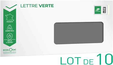 Pr T Poster Lettre Verte Suivie G Enveloppes Fen Tre En Lot