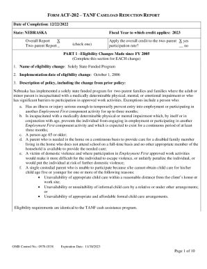 Fillable Online Dhhs Ne Nebraska S Tanf Caseload Reduction Report Fax