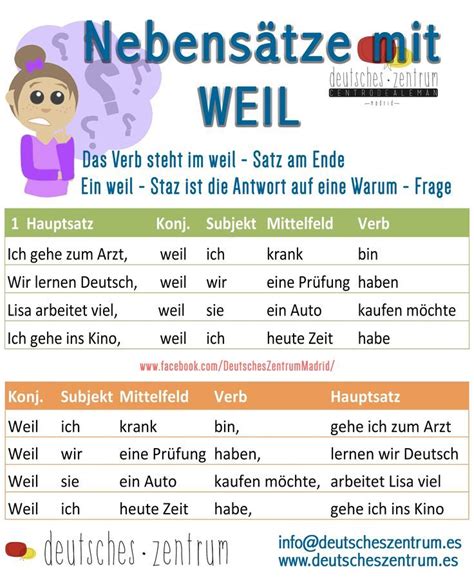 Nebens Tze Mit Weil Deutsch Wortschatz Grammatik German Alem N Daf