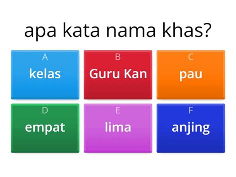 Keluarga Kata Nama Am Dan Khas Quiz