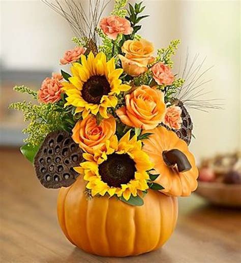 16 Easy Pumpkin Flower Arrangements Fall Flower Arrangements Pumpkin