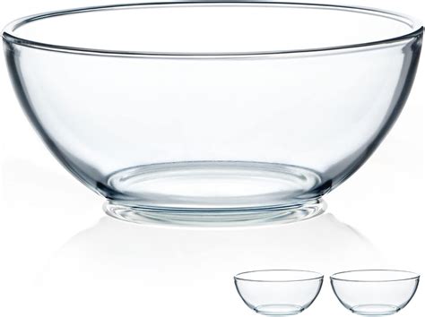 NUTRIUPS 1 6L Medium Glass Bowls Set Of 2 Glass Mixing Bowls For Food