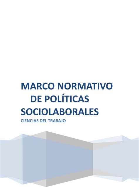 Marco Normativo Marco Normativo De Políticas Sociolaborales Marco