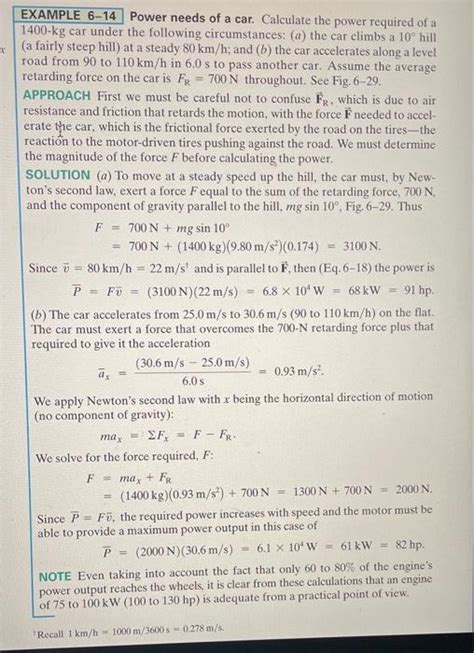 Solved From Example 6-14, calculate the power (in Watt = W) | Chegg.com