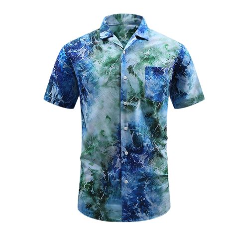 Waenqinla Mens Hawaiian Shirts Summer Tropical Palm Tree Graphic Beach