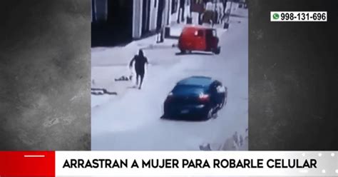 Delincuentes En Auto Arrastran A Una Mujer Para Robarle Sus