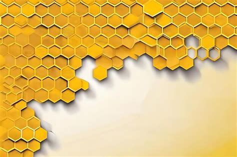 Premium Photo Yellow Hexagonal Honeycomb Mesh Pattern With Text Space