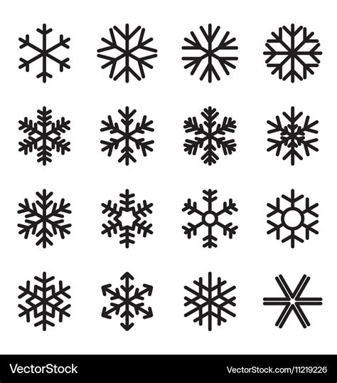 Simple Snowflake Icons Royalty Free Vector Image