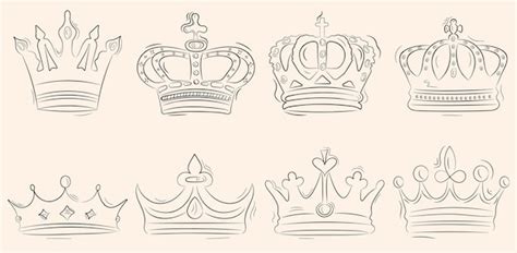 Premium Vector | Hand drawn crown logo collection