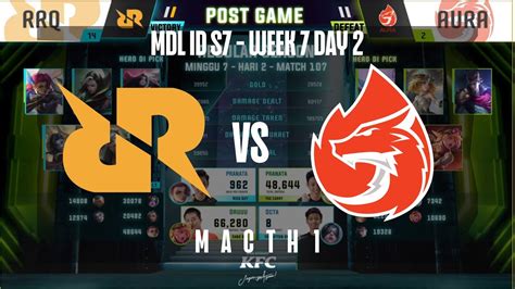 Fast Game Rrq Sena Vs Aura Macth Mdl Id S Week Day Youtube