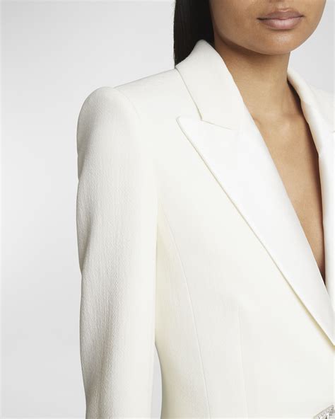 Chloe Textured Wool Blazer Jacket With Crystal Detail Neiman Marcus