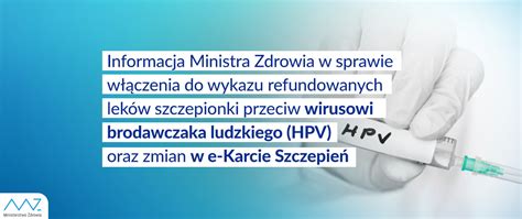 Informacja Ministra Zdrowia W Sprawie W Czenia Do Wykazu Refundowanych