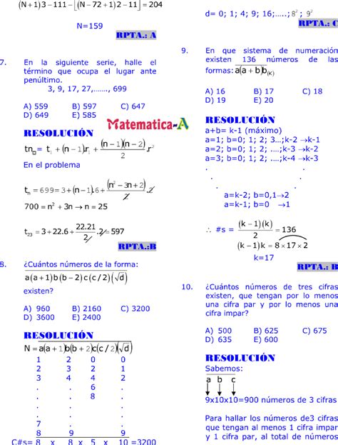 NumeraciÓn Ii Ejercicios Resueltos ~ Matematicas Problemas Resueltos