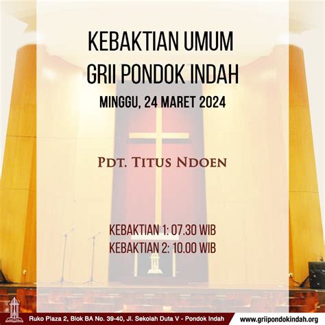 Ibadah Minggu Maret Pdt Titus Ndoen