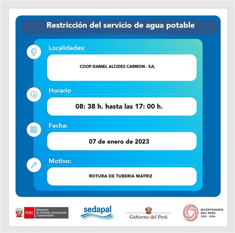 SedapalOficial on Twitter ATENCIÓN PUCUSANA Y SJL Sedapal atiende