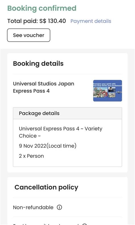 X Universal Studios Japan Express Pass November Tickets