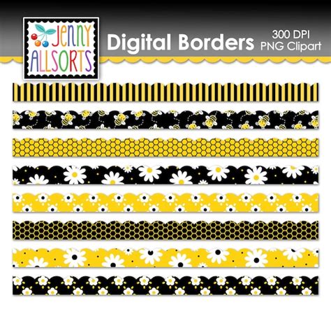 Honey Bee Borders Digital Clip Art Graphic Download Clipart - Etsy