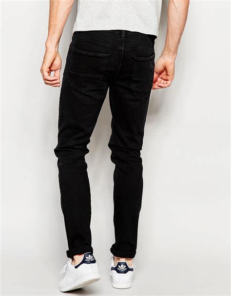 Lyst Asos Skinny Jeans In 12 5oz True Black In Black For Men