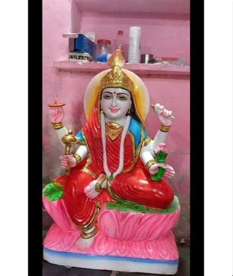 White Painted Marble Laxmi Mata Statue For Temple Size 18 Inch At Rs