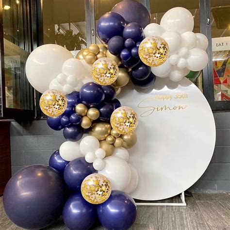 Buy Zesliwy Navy Blue Gold Balloons Garland Kit Pcs Navy Blue Gold