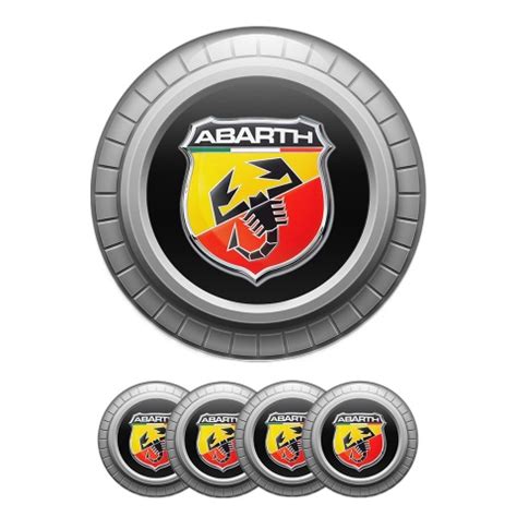 Fiat Abarth Wheel Center Caps Emblem Logo Limited Edition Red Wheel