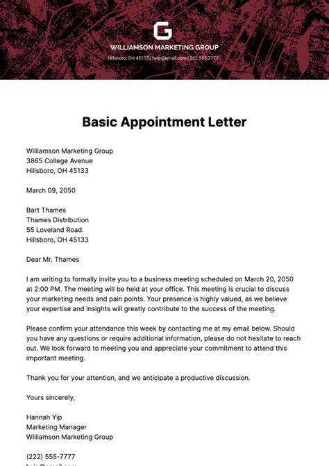appointment letter format excel infoupdateorg