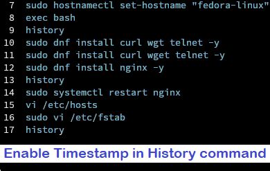 How To Enable Timestamp In History Command