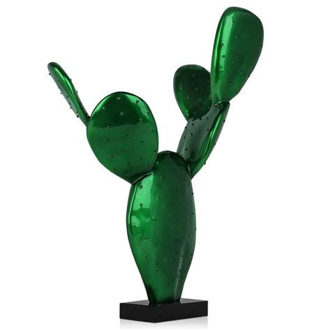 Arte Dal Mondo Sculpture En R Sine Cactus Verte X X Cm