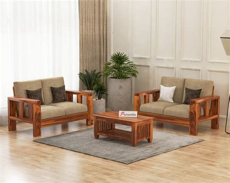 Furnesho Solid Sheesham Wooden Seater Sofa Set For Living Room