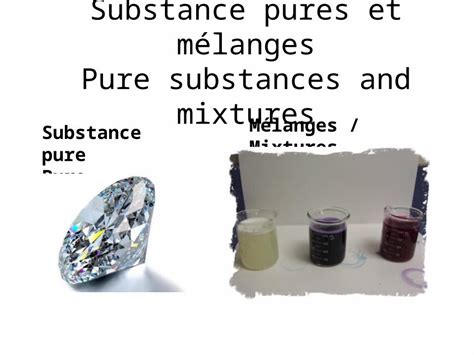 Ppt Substance Pures Et Mélanges Pure Substances And Mixtures