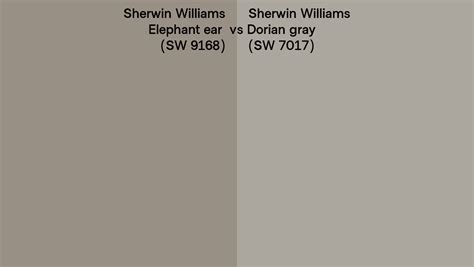 Sherwin Williams Elephant Ear Vs Dorian Gray Side By Side Comparison