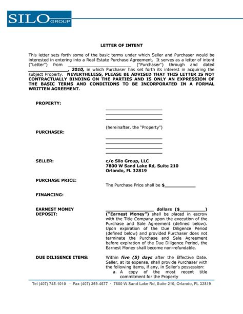 Sle Letter Of Intent To Property Pdf Infoupdate Org