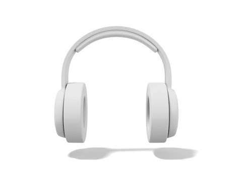 White Headphones On White Background 3d Rendering