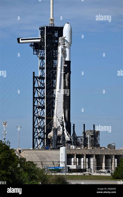 A Spacex Falcon 9 Rocket Is Being Prepared To Launch The Intuitive