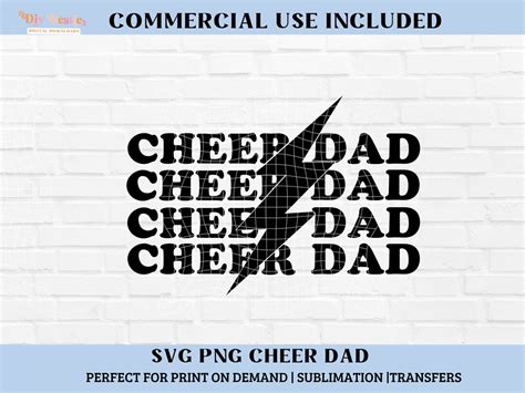 Cheer Dad Svg Png Lightening Bolt Mom Mama Shirt Design Etsy