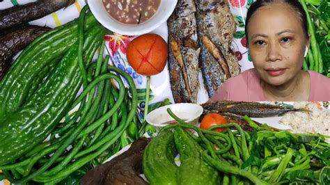 Pinakuluang Gulay At Bagoong Isda Vegetables Gulay Mukbang Filipino