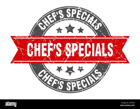 Chef S Specials Round Stamp With Ribbon Sign Label Stock Vector Image