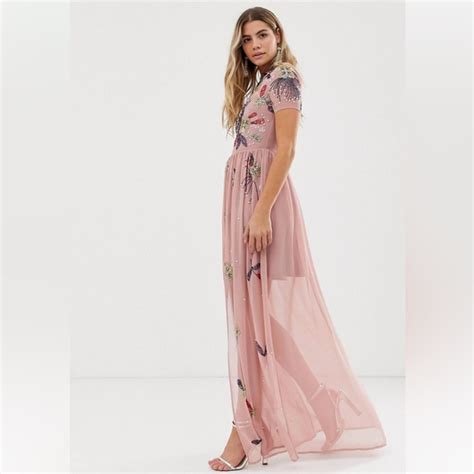 Frock And Frill Dresses Frock Frill Floral Embellished Maxi Dress In