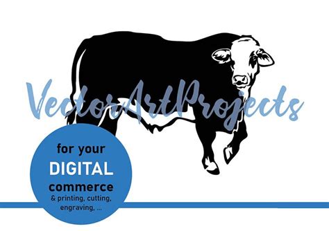 Braford Bull Svg Vector Art Braford Cattle Clipart Farm Etsy