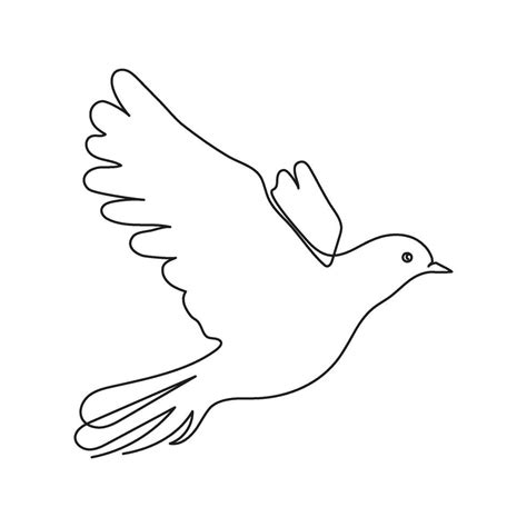 Bird fly, dove symbol peace and freedom, one continuous line drawing ...