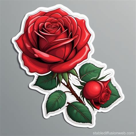 Red Rose Vector Sticker For Cs2 Stable Diffusion Online