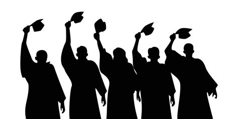 Graduation Celebration Silhouette Education Graduate Background Happy