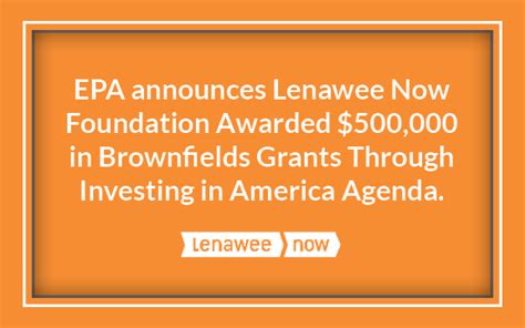 Epa Announces Lenawee Now Foundation Awarded 500000 Lenawee Now