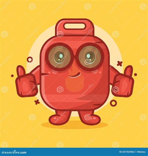 Kawaii Gas Cylinder Character Mascot With Thumb Up Hand Gesture