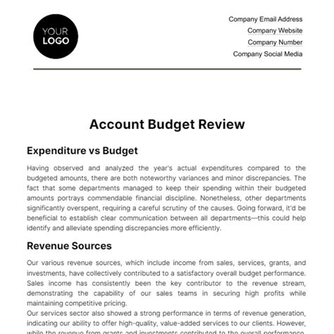 Account Budget Review Template - Edit Online & Download Example